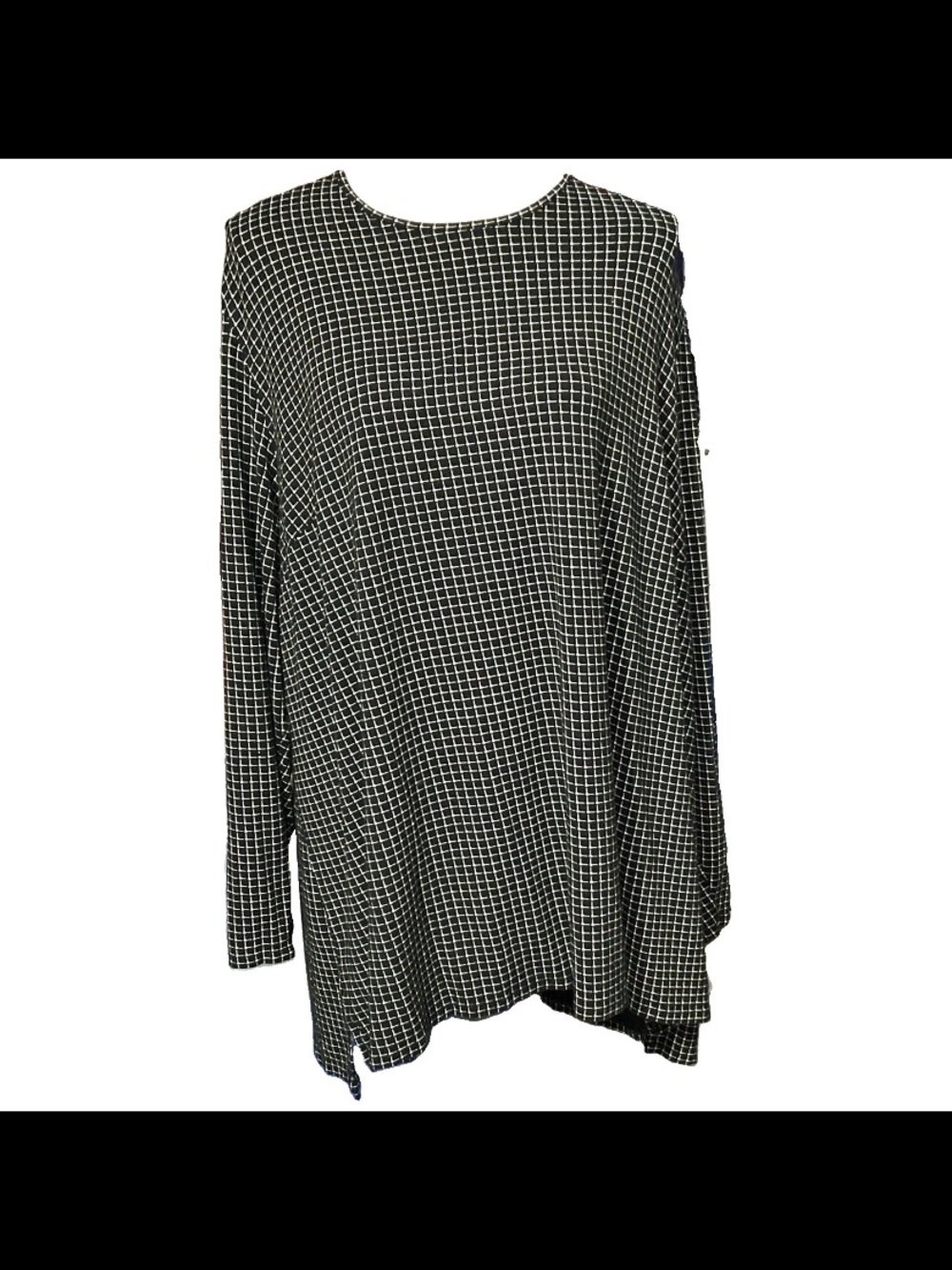 J. Jill Black and White Check Long Sleeve Tunic Size 4X